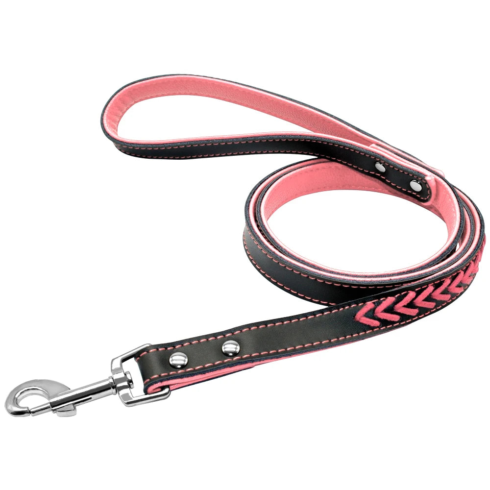 Durable leather dog leash