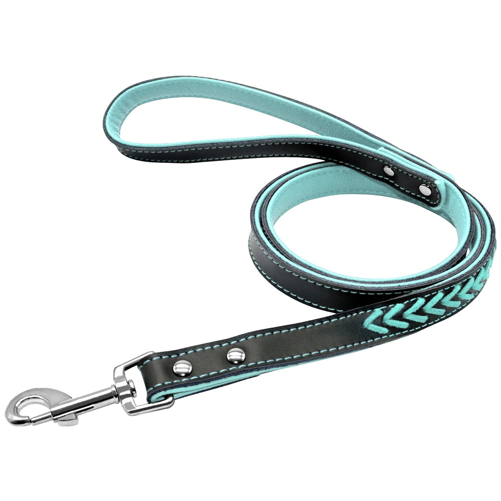Durable leather dog leash