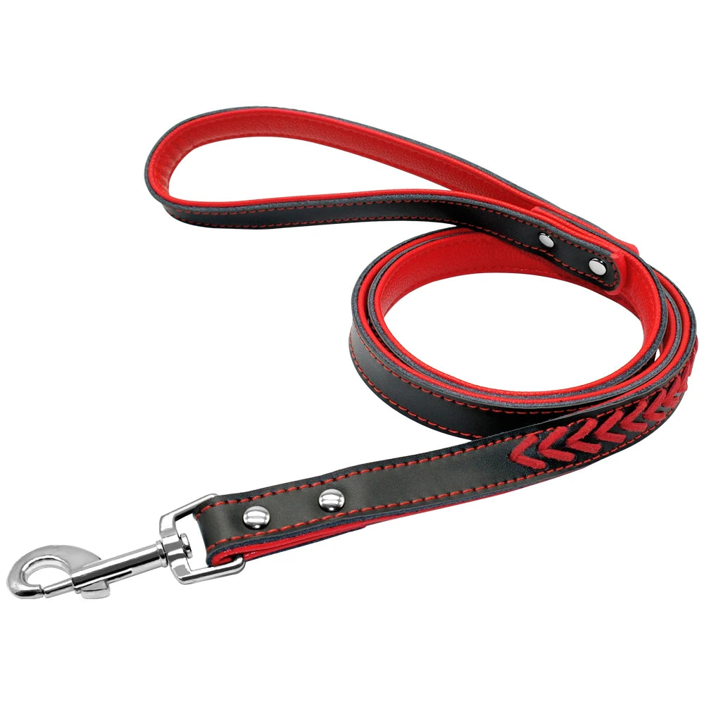 Durable leather dog leash