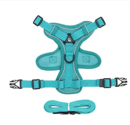 Fashionable reflective cat harness and leash sets