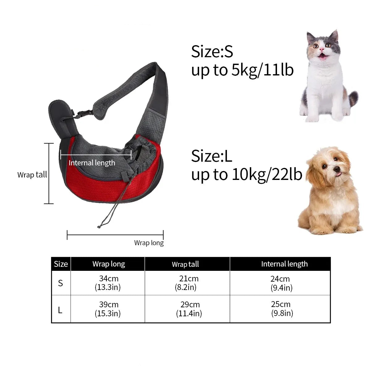 Haustiertasche für Katzen und Hunde - Umhängetasche