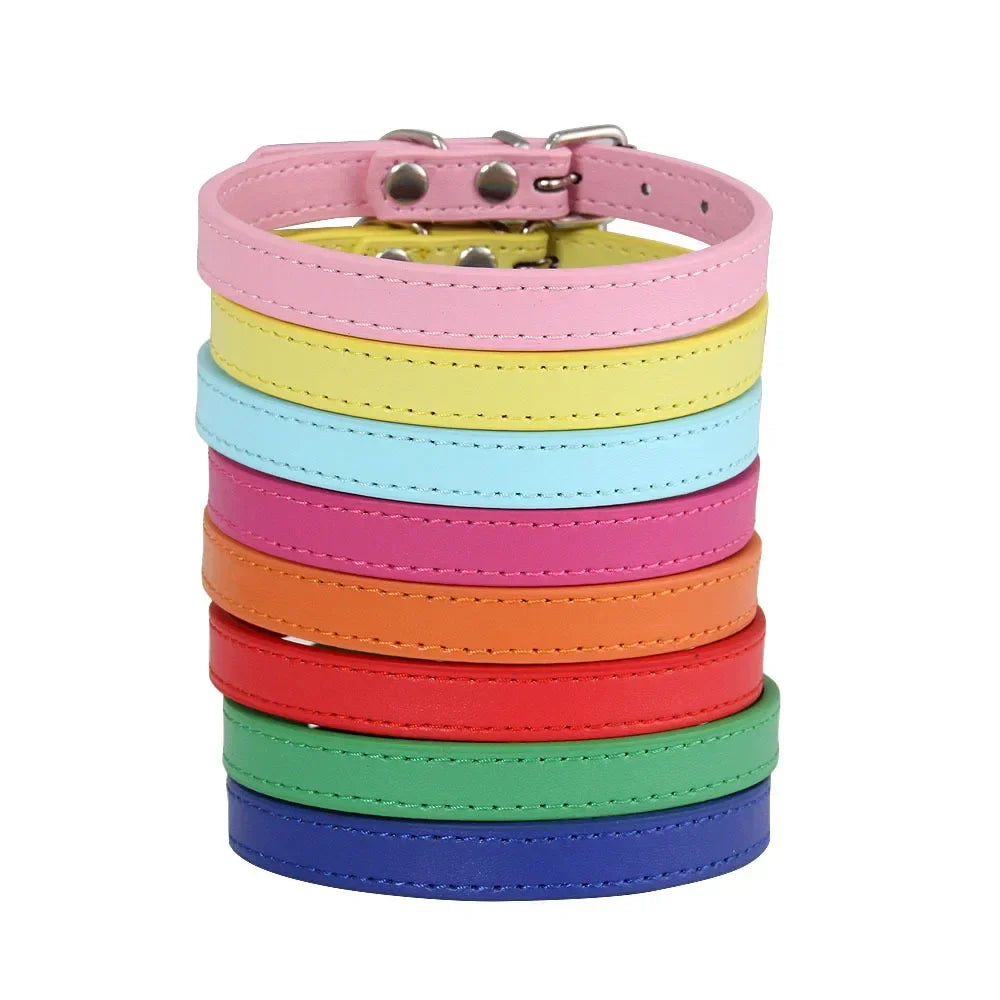 Bunte Leder Halsband für Katzen