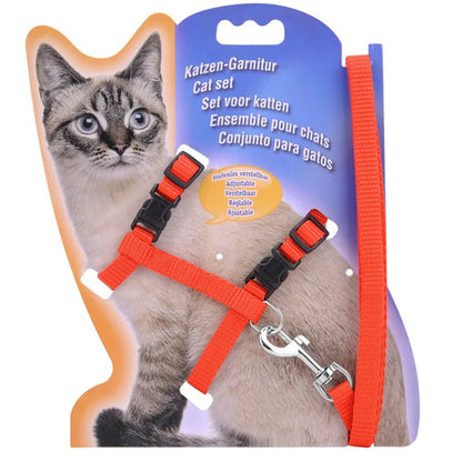 Adjustable Pet Cat Harness with Leash - Set