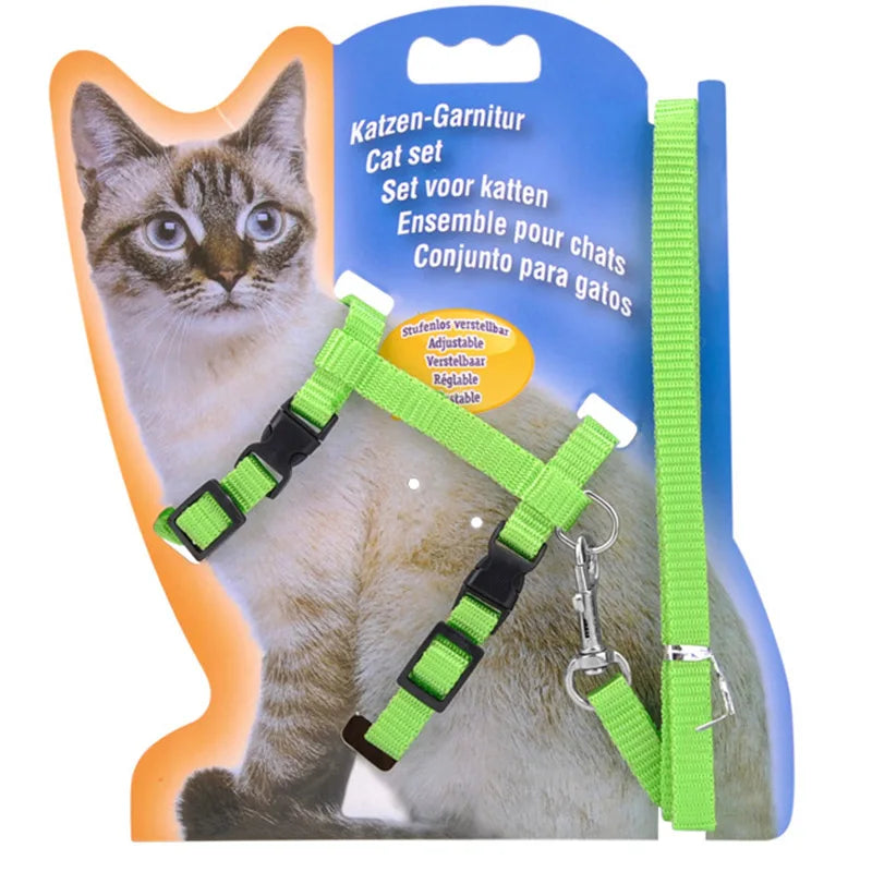 Adjustable Pet Cat Harness with Leash - Set