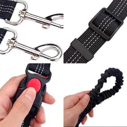 Durable elastic dog leash for running and walking