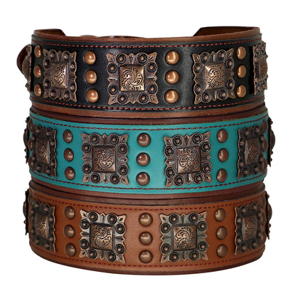 Cooles Hundehalsband mit Spikes für mittelgroße und große Hunde - echtes Leder
