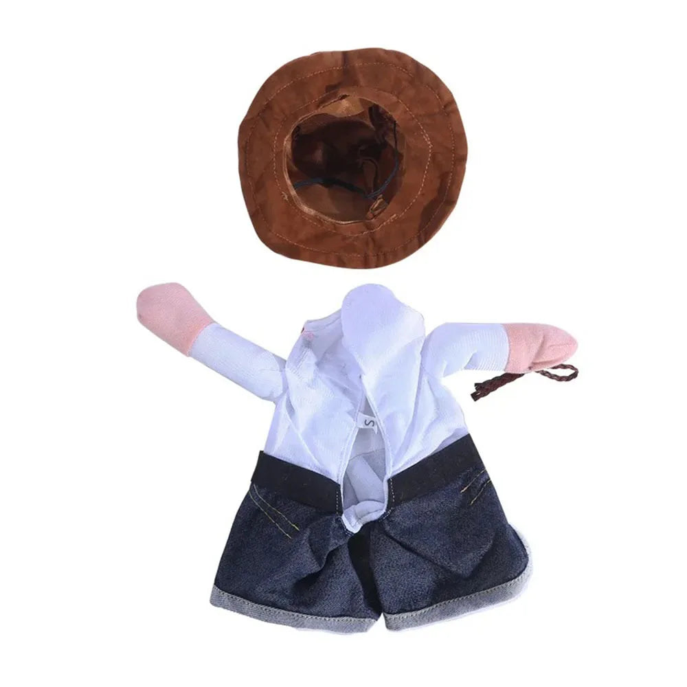 Lustiges Katzen Kostüm - Cowboy
