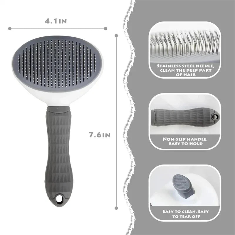 Self-cleaning hair remover comb