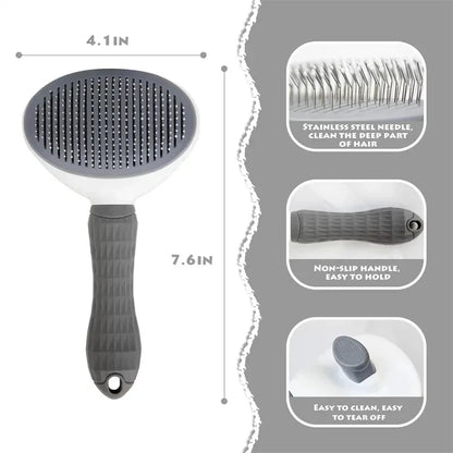 Self-cleaning hair remover comb