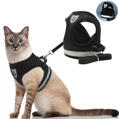Katzengeschirr mit Leine - Einstellbar