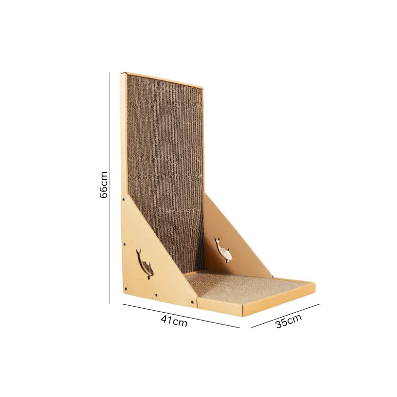 Cardboard Cat Tree for Indoor Cats - 26.8 inch L-shaped Vertical Scratching Post