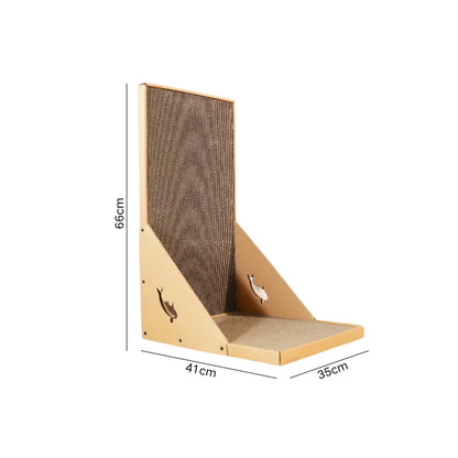 Cardboard Cat Tree for Indoor Cats - 26.8 inch L-shaped Vertical Scratching Post