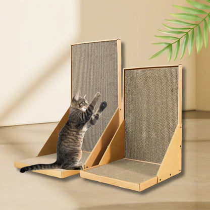 Cardboard Cat Tree for Indoor Cats - 26.8 inch L-shaped Vertical Scratching Post