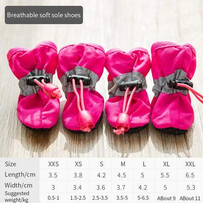 4pcs/set Waterproof Dog Shoes